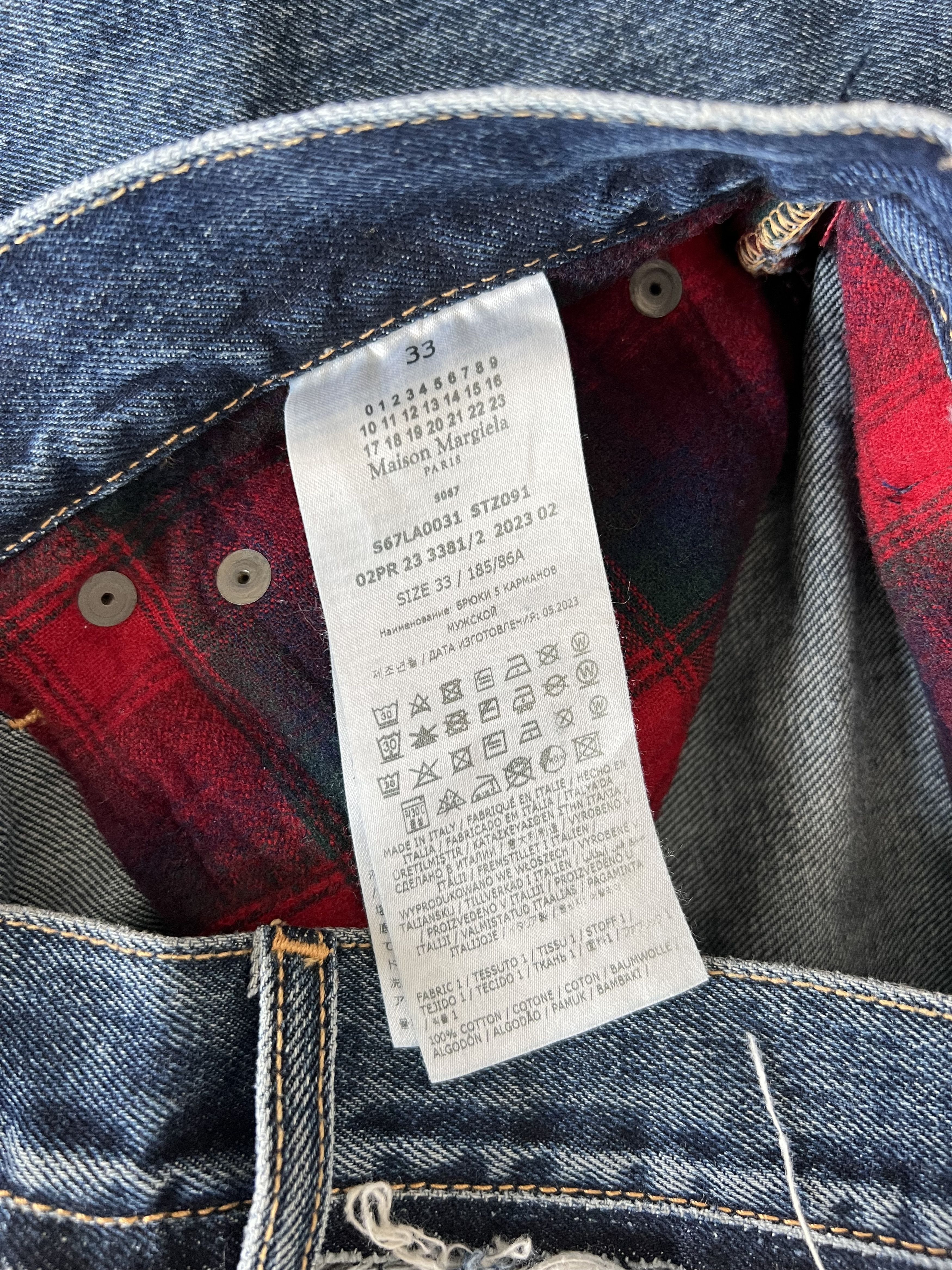 Maison Margiela × Pendleton Maison Margiela Pendleton Yoke Distressed Jeans in Indigo Size US 33 - 10 Thumbnail