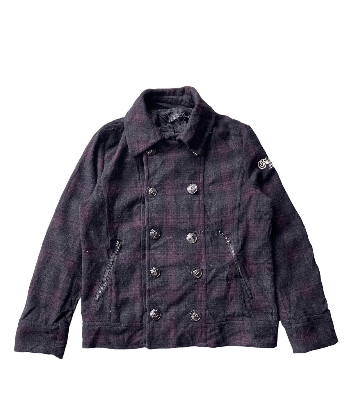 image of Avant Garde Japanese Double Breasted Jacket in Purple, Men's (Size Medium)