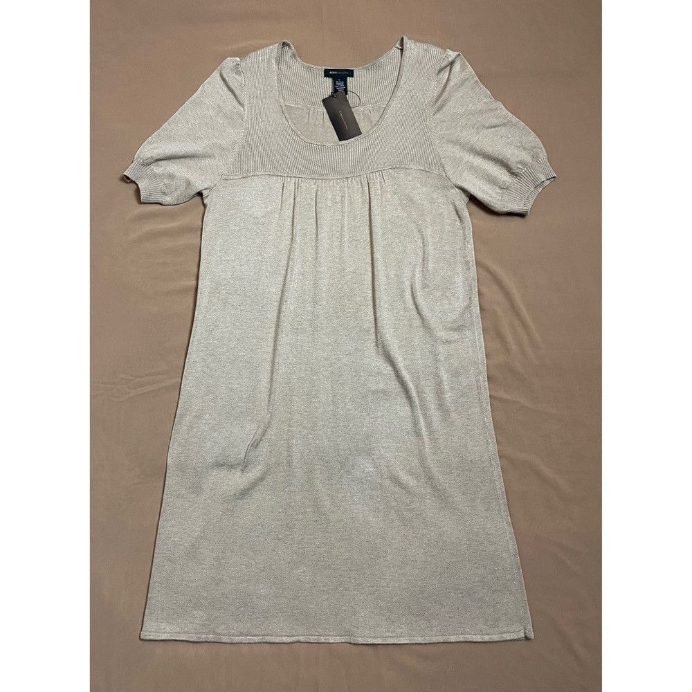 Bcbgmaxazria NWT New $210 BCBGMAXAZRIA Knit Rayon Beige Short Sleeve Dre Size L / US 10 / IT 46 - 6 Thumbnail