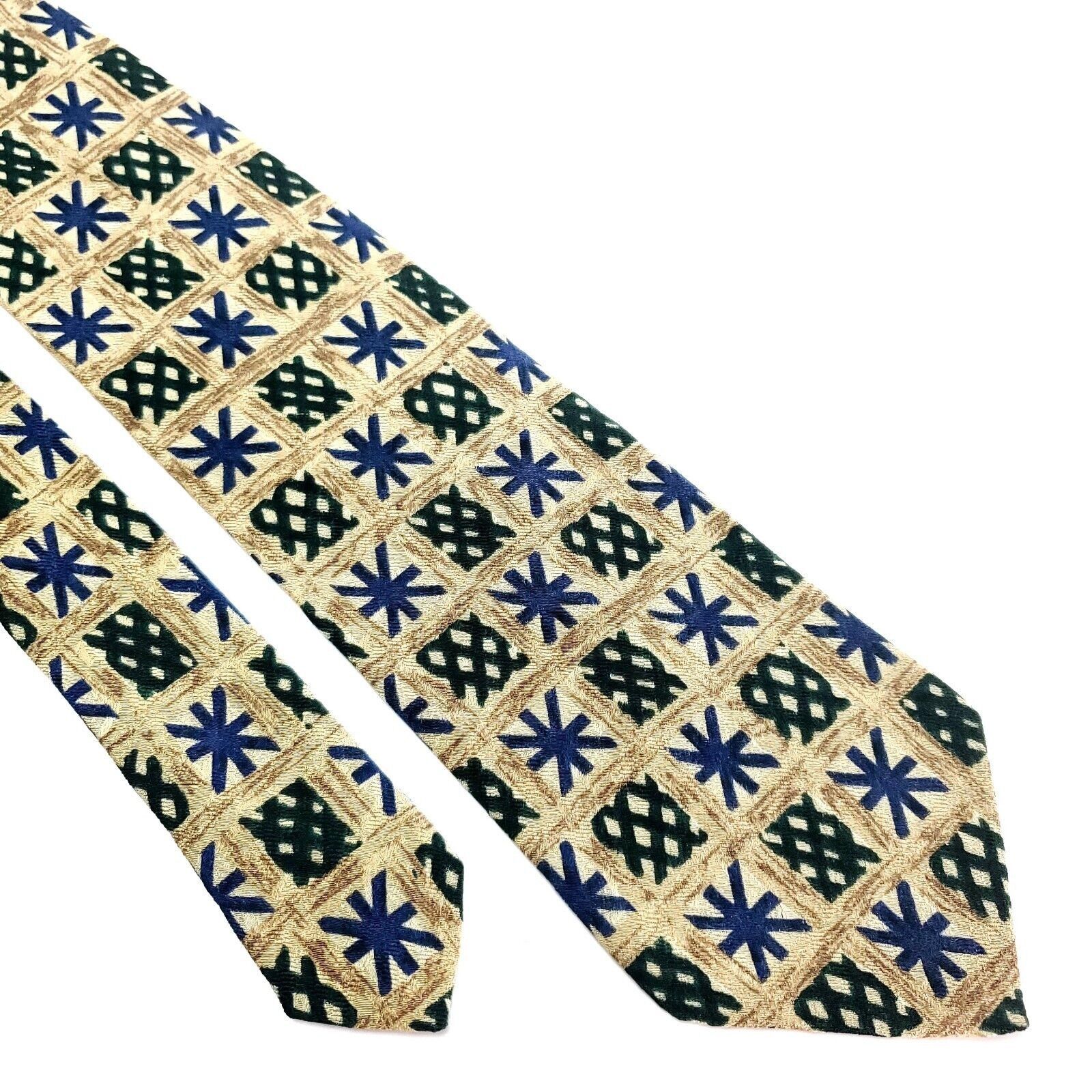 Hugo Boss Hugo Boss Silk Tie Woven Yellow Abstract Wide Size ONE SIZE - 1 Thumbnail