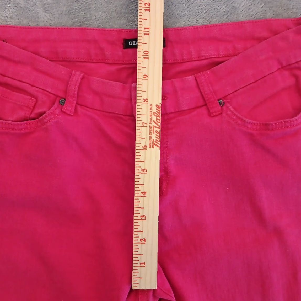 Denime Dear John Womens Jeans Cropped Pink Denim Mid Rise 30 Regular Inseam 25 Cuffed 32x25 Vintage No Size 30" / US 8 / IT 44 - 3 Thumbnail
