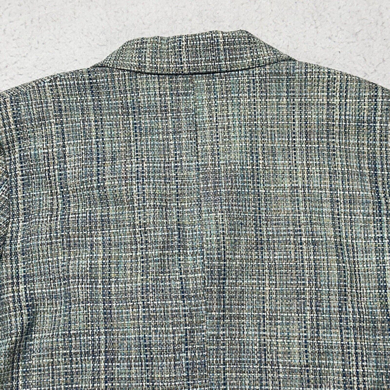 Other David N 8 Pure Silk Blazer Jacket Tweed Green Striped Coat Size M / US 6-8 / IT 42-44 - 11 Thumbnail