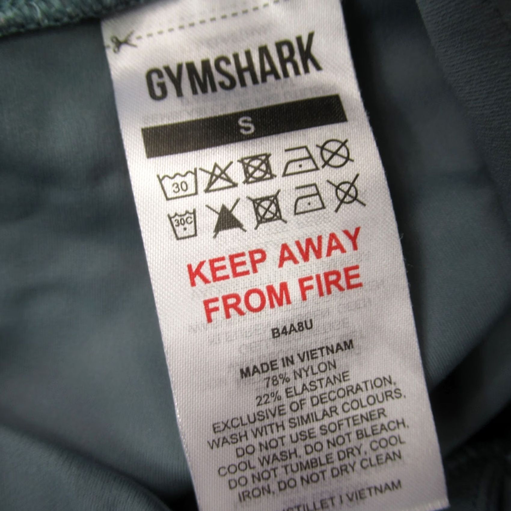 Gymshark Gymshark Leggings Small Blue Straight Leg Stretch Gym Lightweight Womens Size 28" / US 6 / IT 42 - 3 Thumbnail