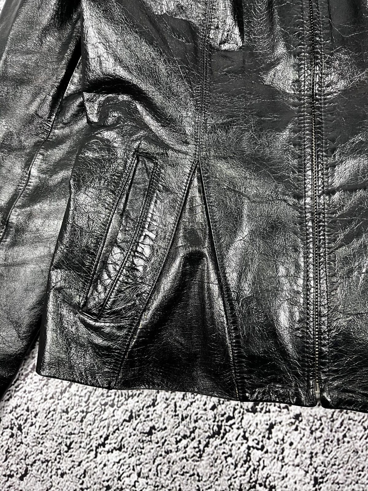 Leather Vintage Y2K Leather patchwork style avantgarde gothic jacket Size M / US 6-8 / IT 42-44 - 6 Thumbnail