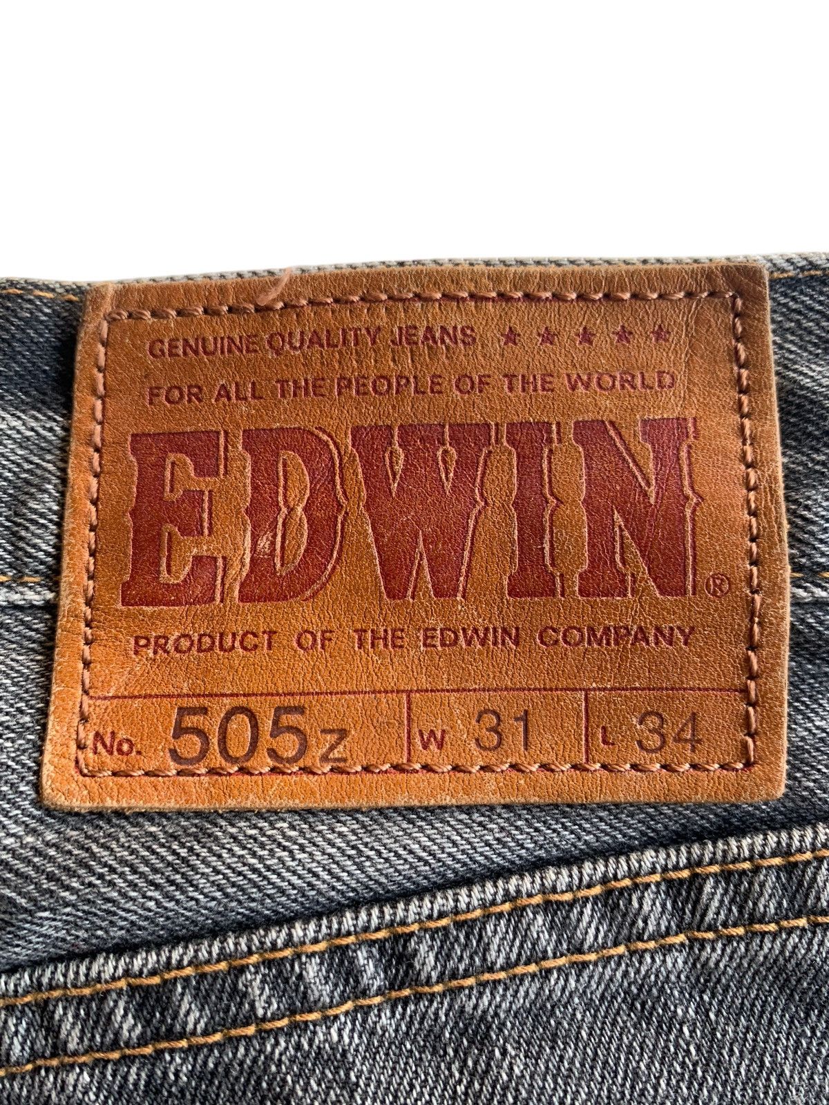 Edwin VINTAGE EDWIN 505Z SELVEDGE FADED & RUSTY DISTRESSED DENIM Size US 31 - 11 Thumbnail