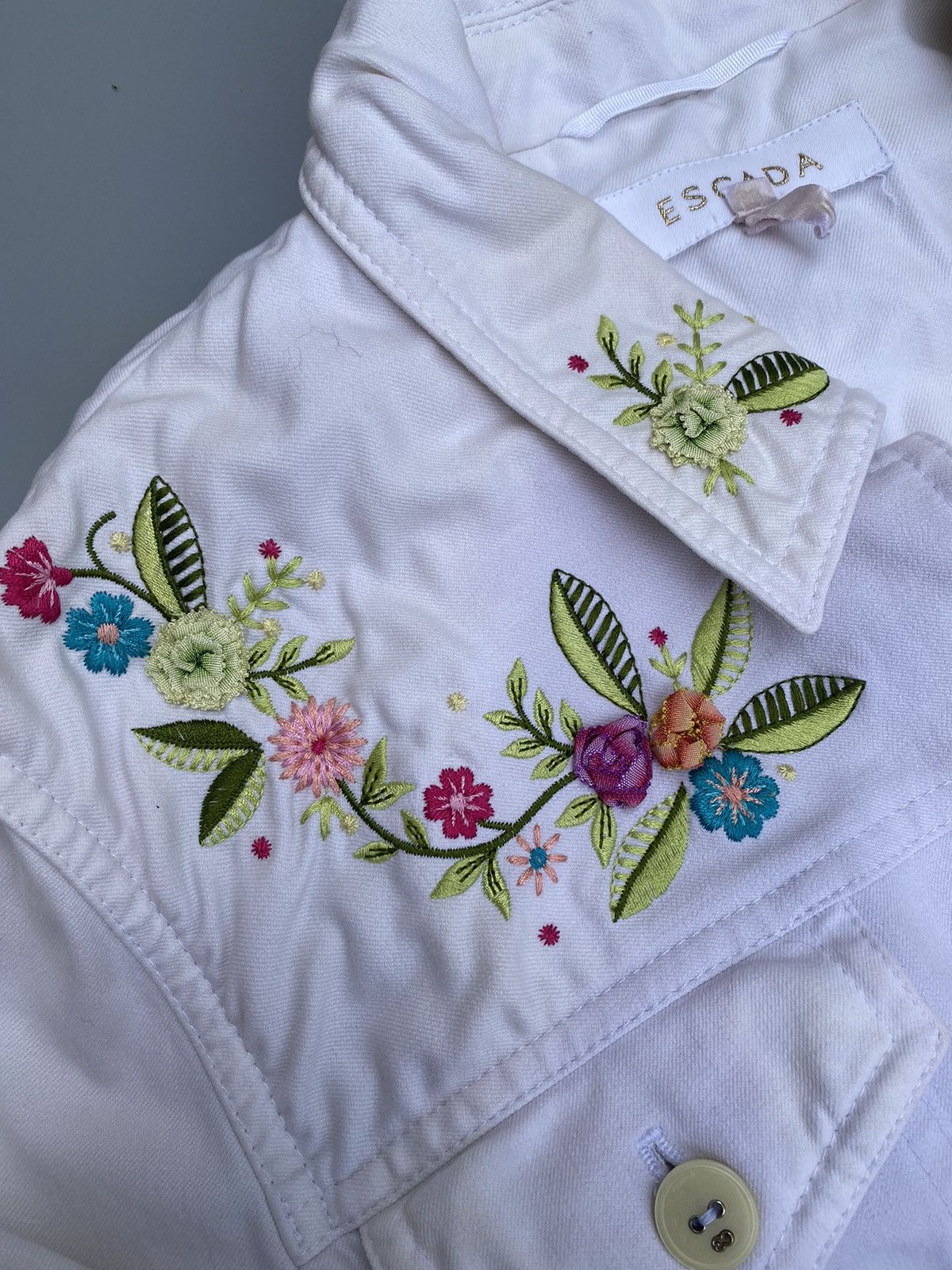 Escada Escada Archival Floral Embroidery Denim Jacket Size S / US 4 / IT 40 - 9 Thumbnail