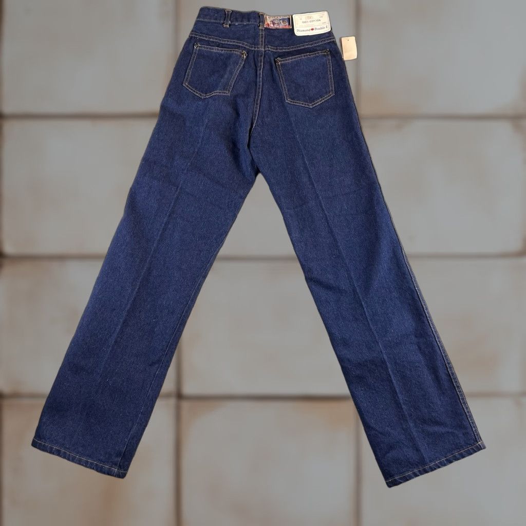 Doublet VINTAGE Diamond Double U Jeans Womens 16 Blue Deadstock 1970s 1980s Size 38" / US 16 / IT 52 - 1 Thumbnail