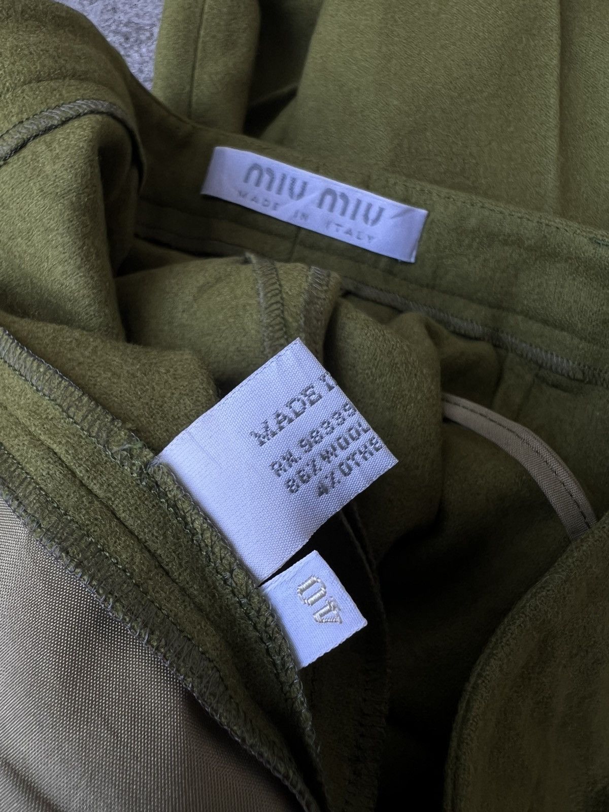 Miu Miu Miu miu FW/99 - Boiled Wool Utility Trouser - Moss Green Size 27" / US 4 / IT 40 - 10 Thumbnail