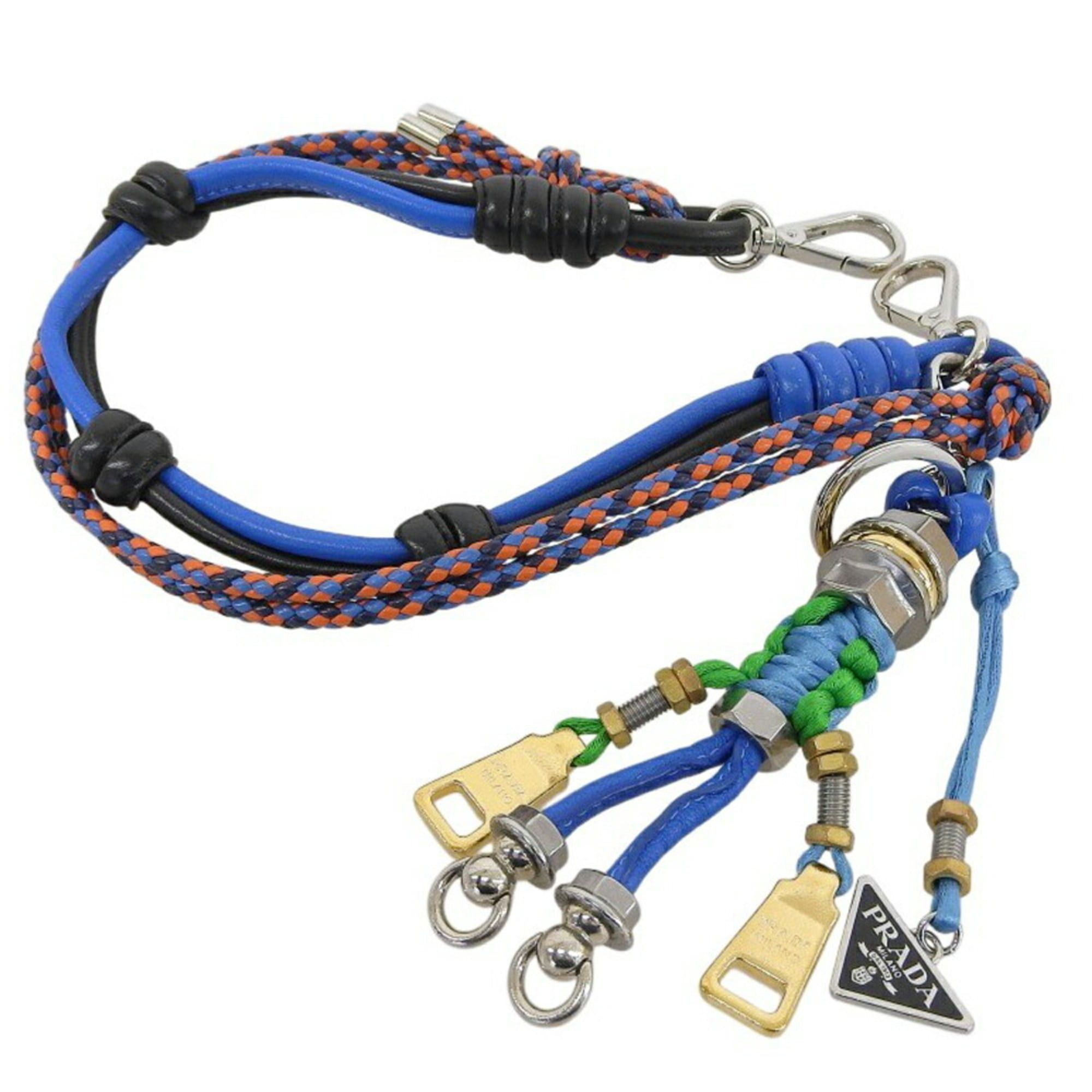 Prada Prada Robot Popstring Bag Charm - Leather, Metal Blue, Black, Orange, Green Size ONE SIZE - 1 Thumbnail