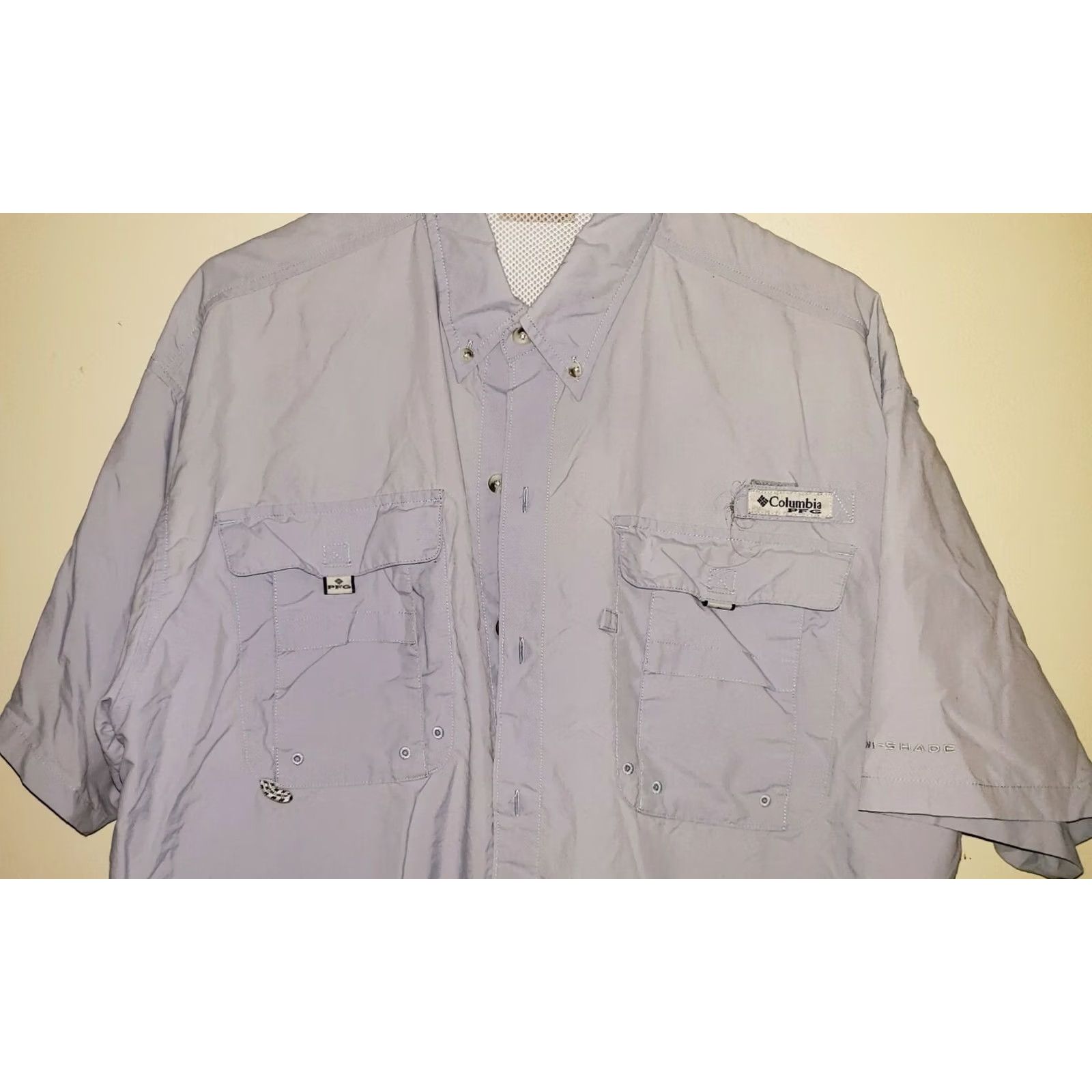 X-LARGE Columbia PFG Men’s 100% Cotton SS Button Front Fishing Shirt Blue XL Size US XL / EU 56 / 4 - 3 Thumbnail