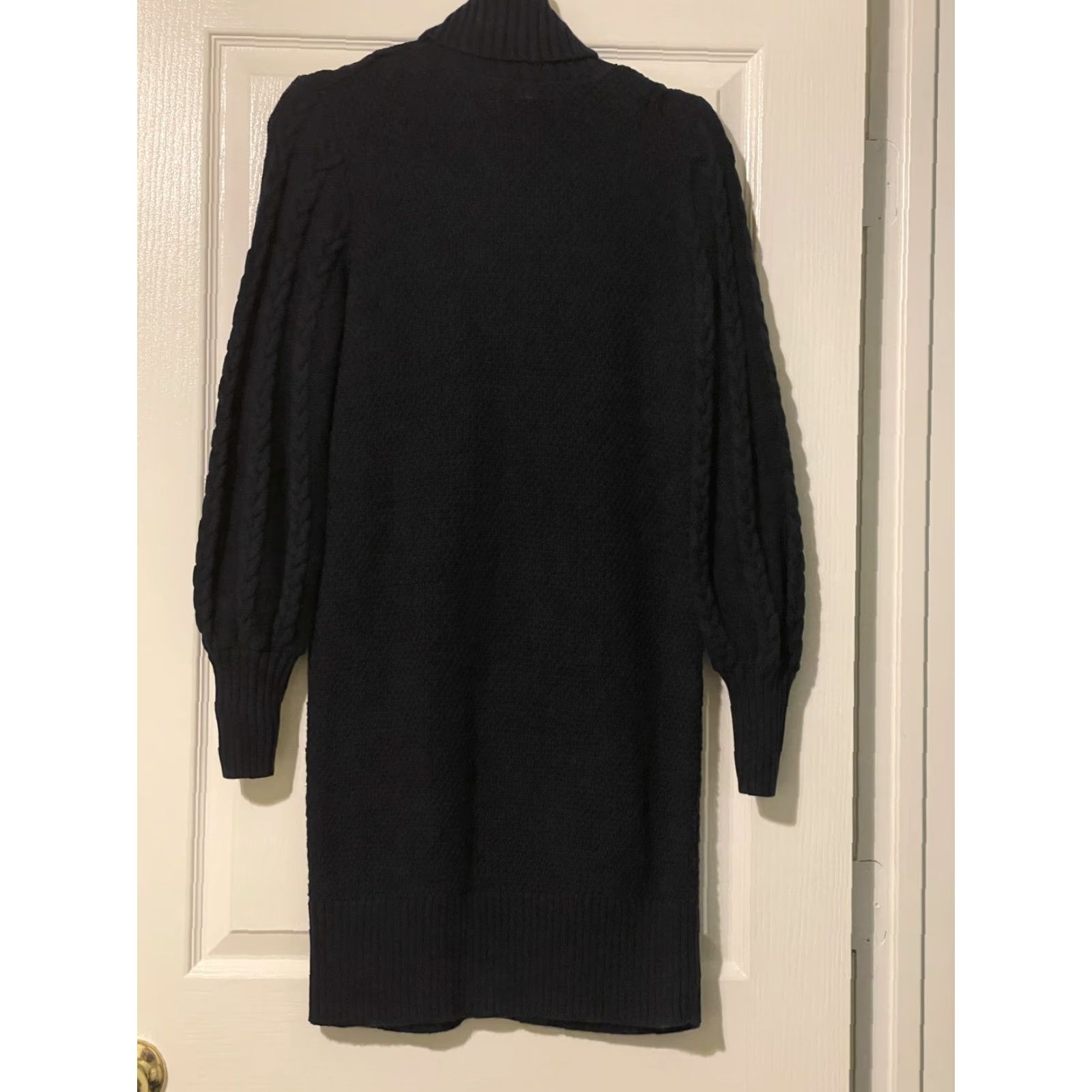 GAP Dress Womens Small Blue Cable Knit Turtleneck Sweater Shift Long Sleeve