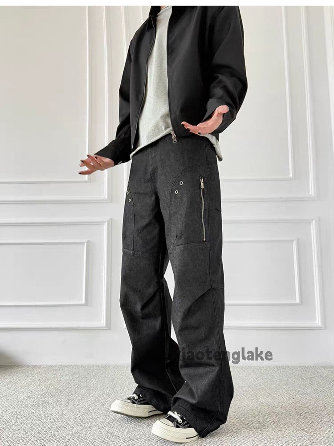Jean ltx zipper utility punk yuppie grunge hiphop cargo jeans Size US 33 - 6 Thumbnail