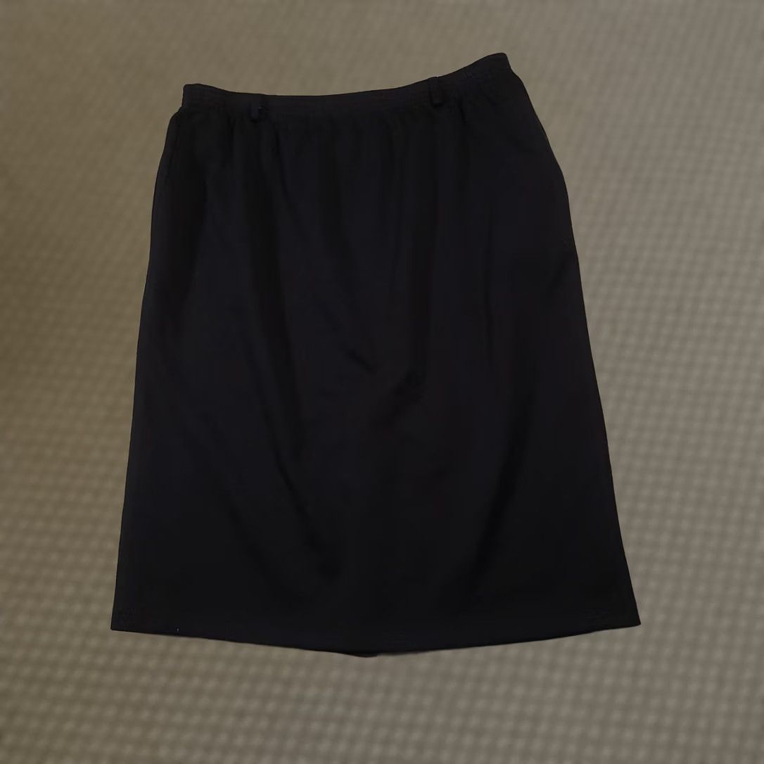 Vintage VINTAGE Alfred Dunner Skirt Women's 34 Black Pull On Midi Elastic Waist Pleat 90s A-Line Mens? Size 24" / US 00 / IT 34 - 1 Thumbnail