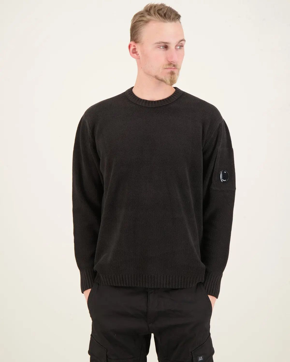 Knitted Crewneck Sweater Black C.P. COMPANY