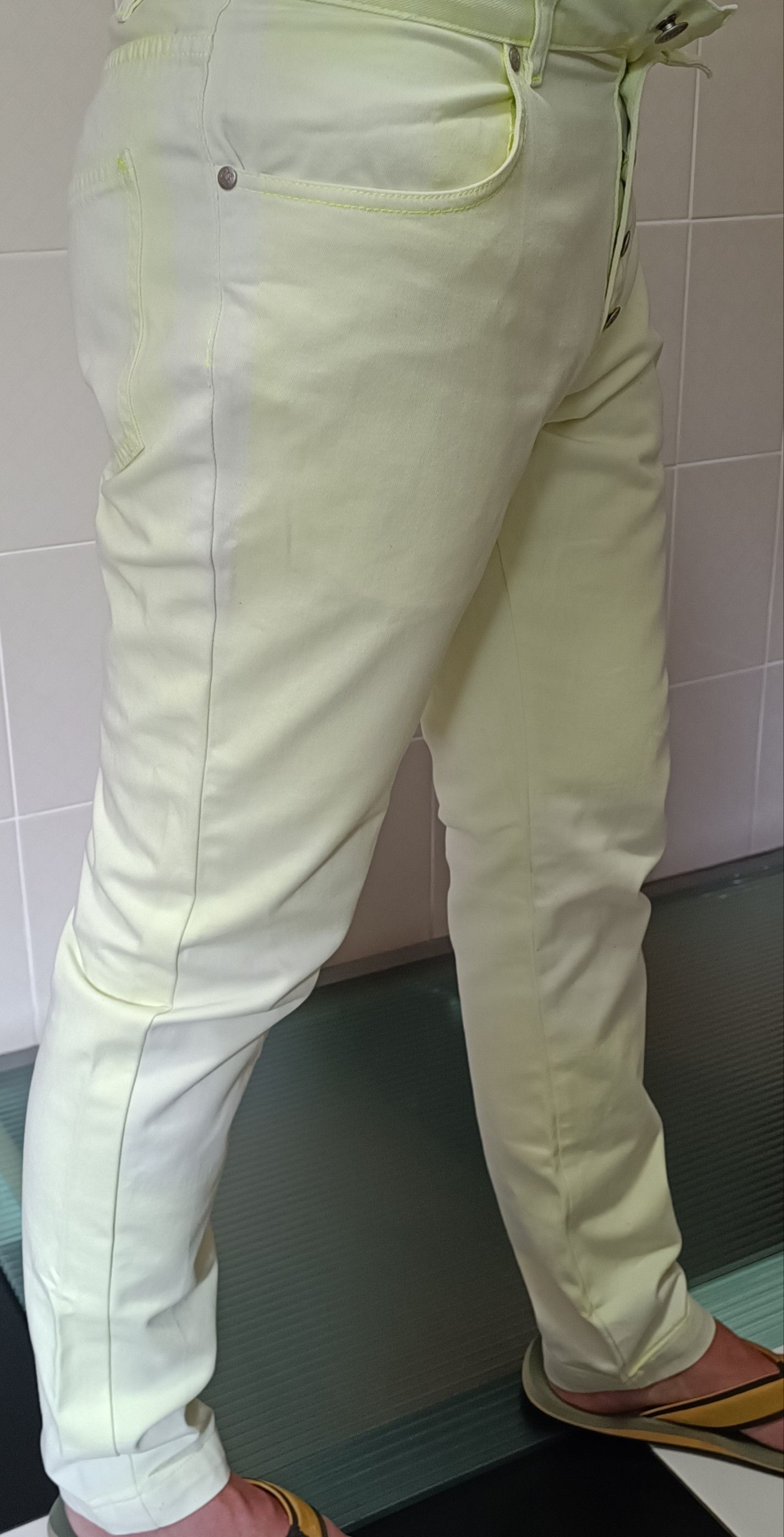 Jean Paul Gaultier Vintage - JPG Jeans Uomo - Fluor yellow pants Size US 30 / EU 46 - 2 Thumbnail