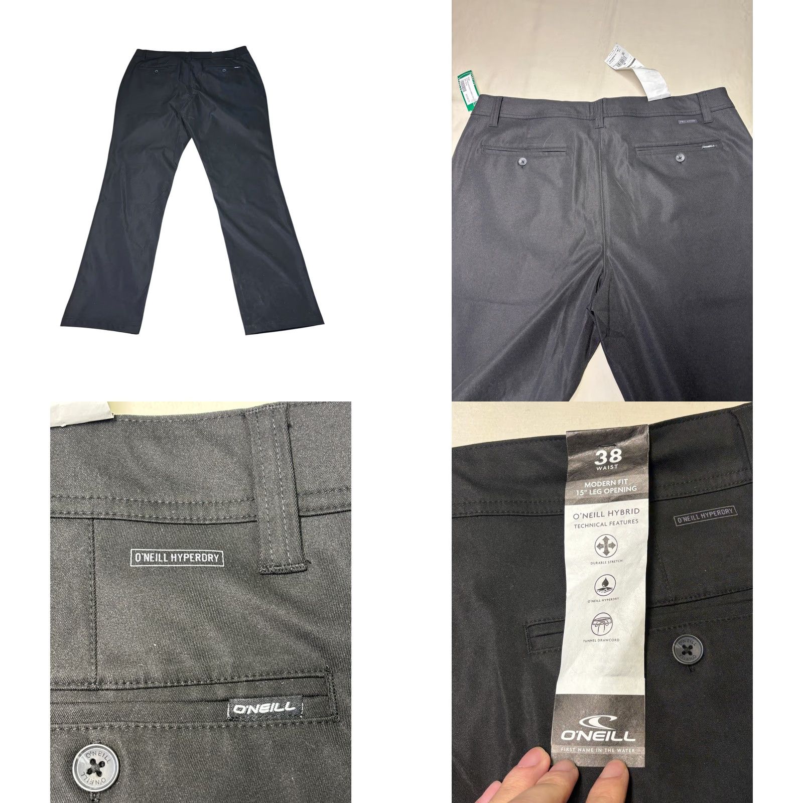 O'Neill VINTAGE? No — O'Neill Black Redlands Modern Hybrid Pant 38X32 Modern Fit Tech Pants Mens Ka h Size US 38 / EU 54 - 8 Thumbnail