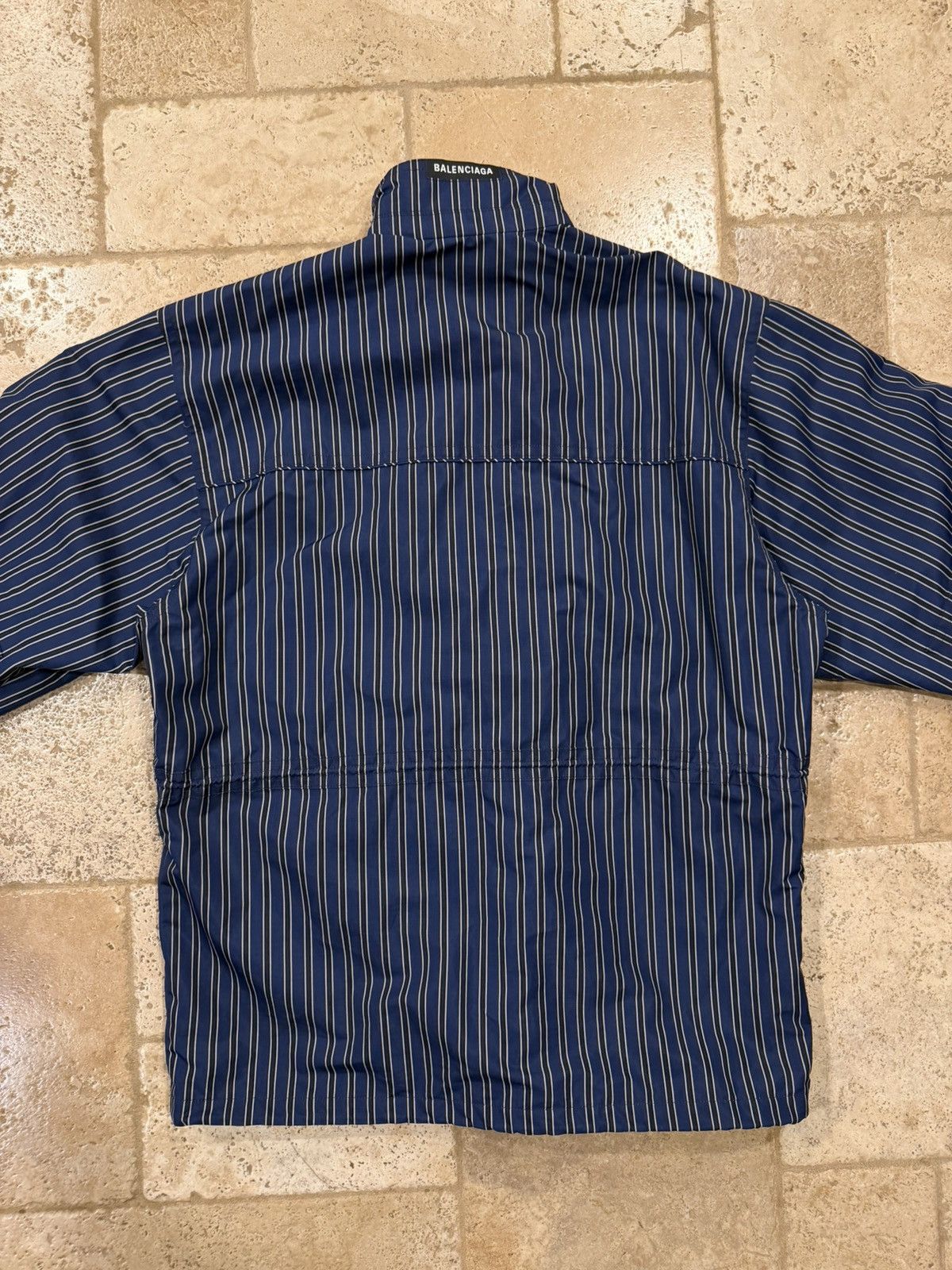 Balenciaga Balenciaga Ripstop Oversized Blue Striped 2020 Parka Jacket Size US S / EU 44-46 / 1 - 11 Thumbnail