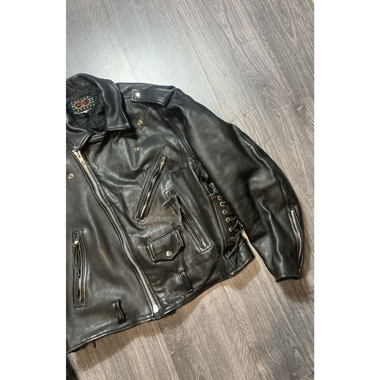 Genuine Leather 90s Opium Vintage Leather Bike Jacket Archive Size US L / EU 52-54 / 3 - 3 Thumbnail
