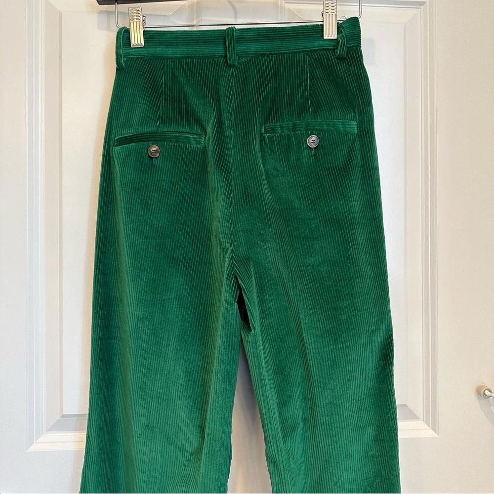 Designer NWOT Weekend MaxMara label-cut Green Bootcut Trousers US2/4 Size 27" / US 4 / IT 40 - 8 Thumbnail