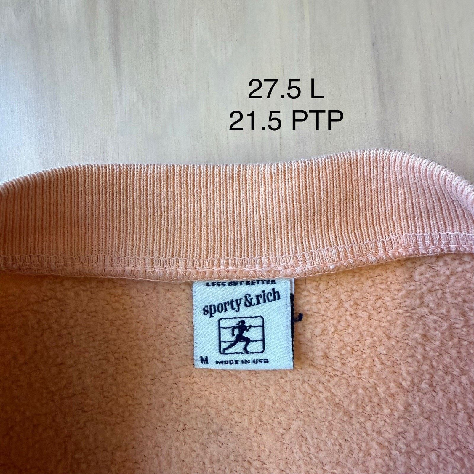 Sporty & Rich Sporty & Rich Sweatshirt Medium Peach Fleece Pullover Size M / US 6-8 / IT 42-44 - 7 Thumbnail