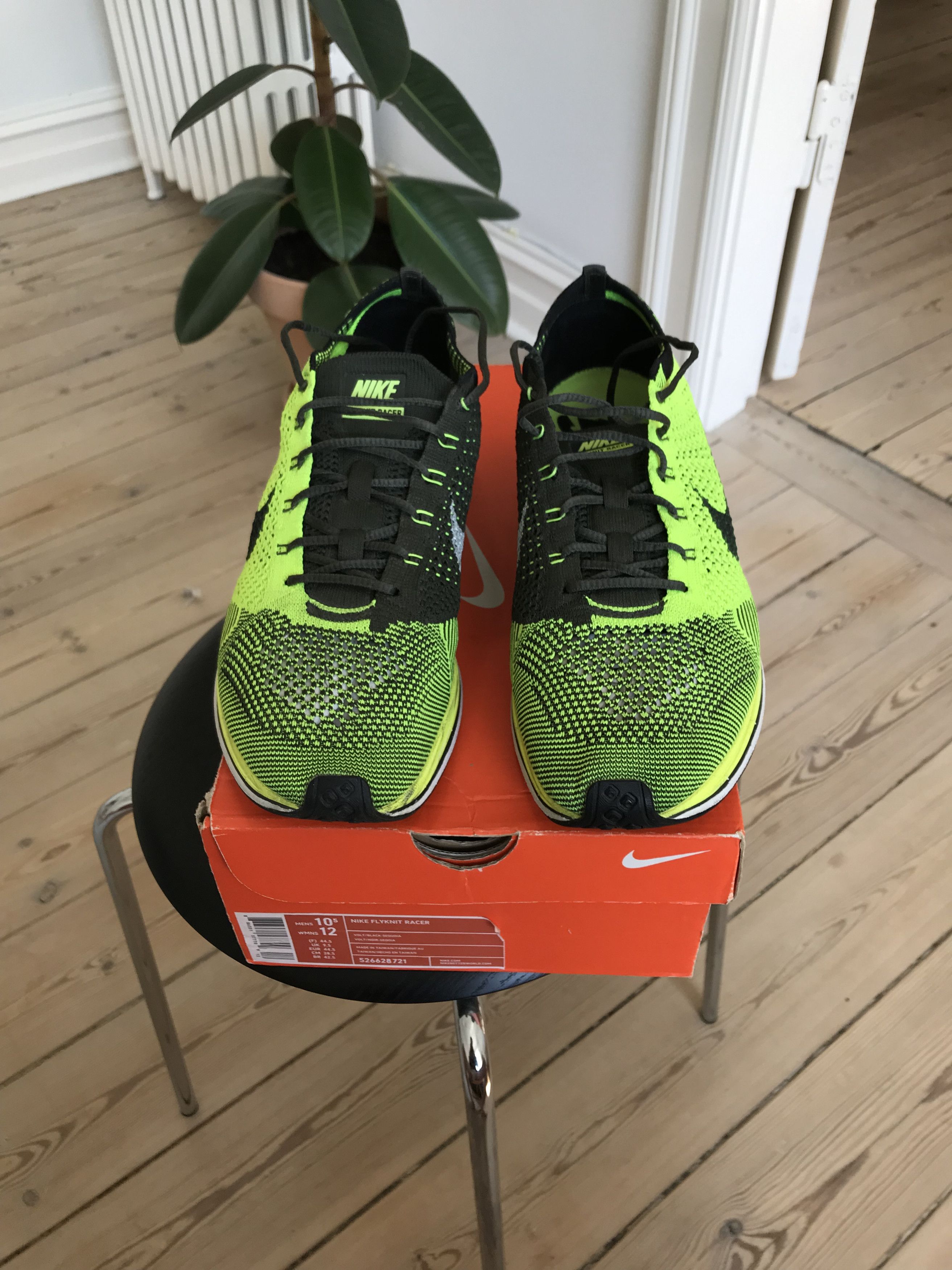image of Nike Flyknit Racer Volt / Black Sequoia Shoes in Volt/Black Sequoia, Men's (Size 10.5)