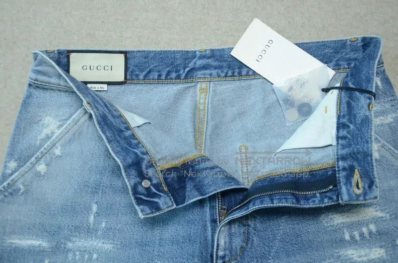 Gucci Gucci Blue washed and polished cat's beard shorts Size US 33 - 5 Thumbnail