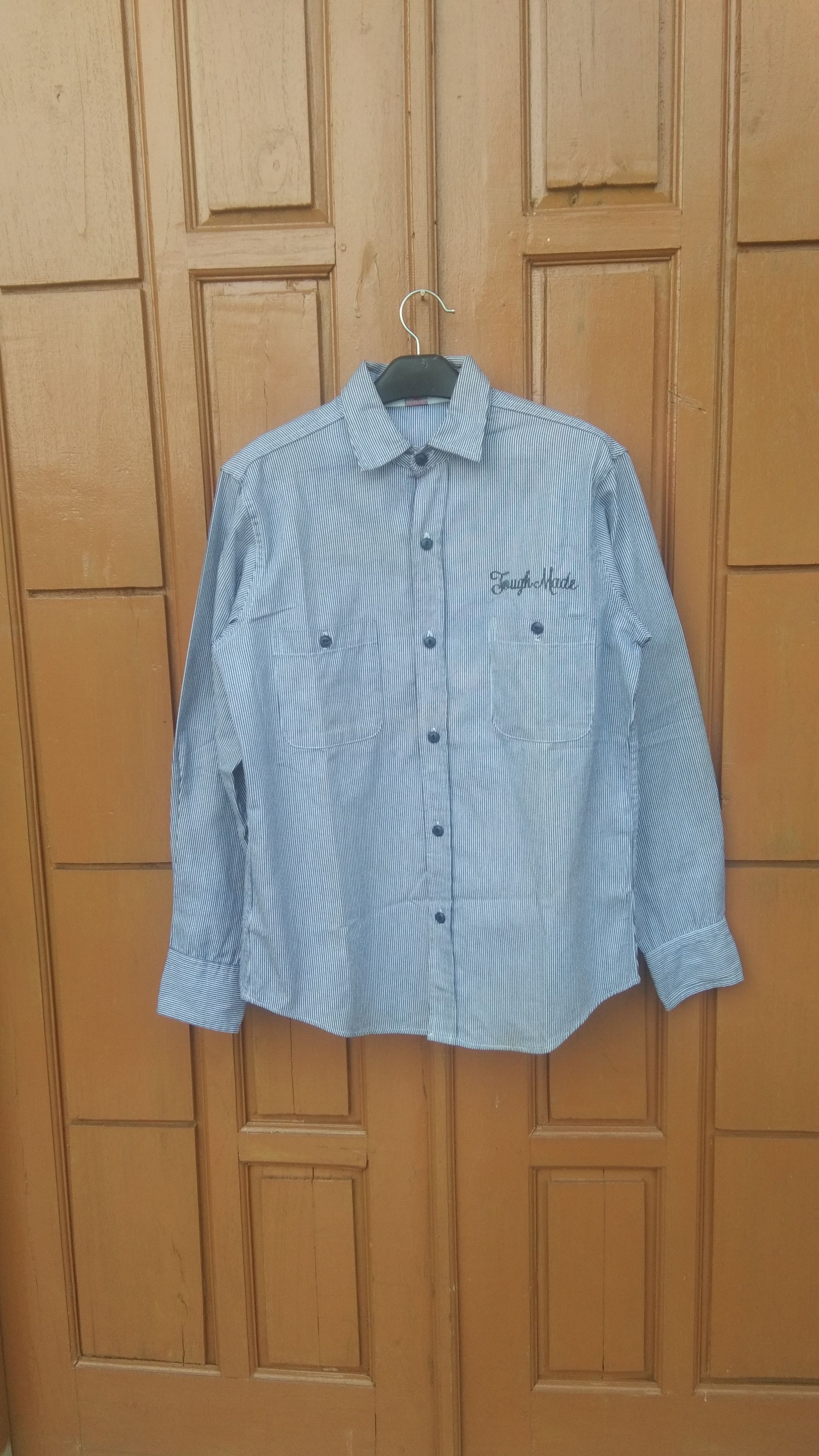 Ben Davis × Vintage Vtg Ben davis blu stripe button up shirt Size US M / EU 48-50 / 2 - 8 Thumbnail