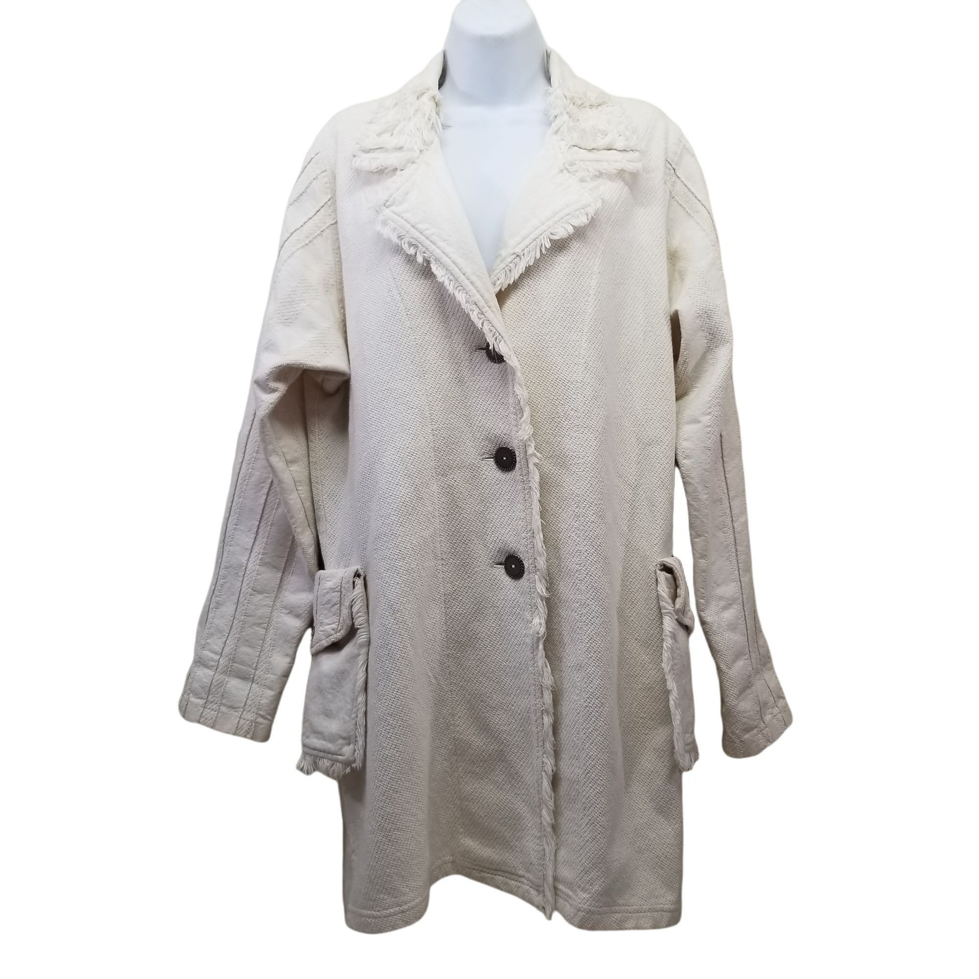 Other Fitz S Cream Textured Fringe Jacket Pockets CANADA Winter La Size S / US 4 / IT 40 - 1 Thumbnail