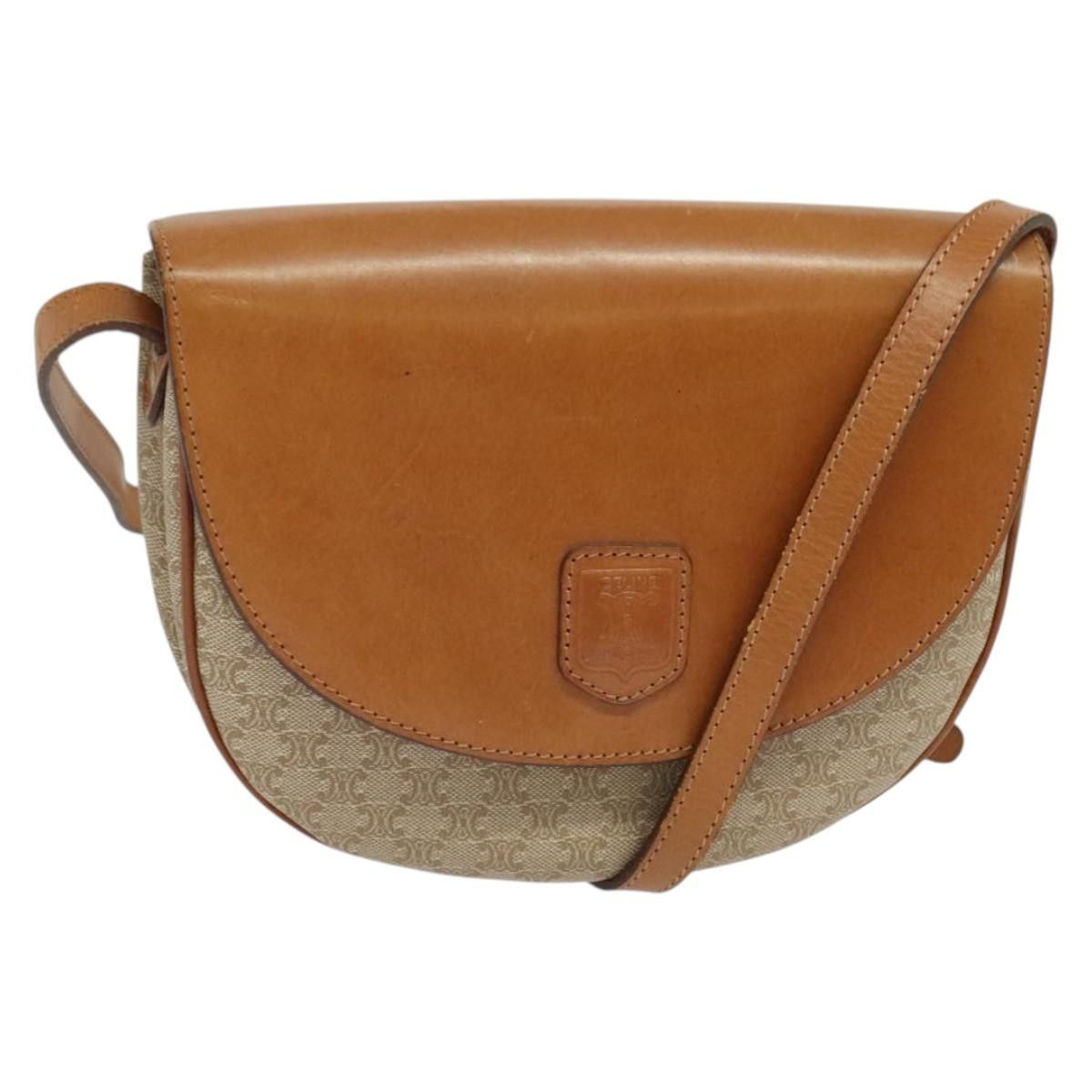 Celine CELINE Macadam Canvas Shoulder Bag Pvc Leather Beige Gold Size ONE SIZE - 1 Thumbnail