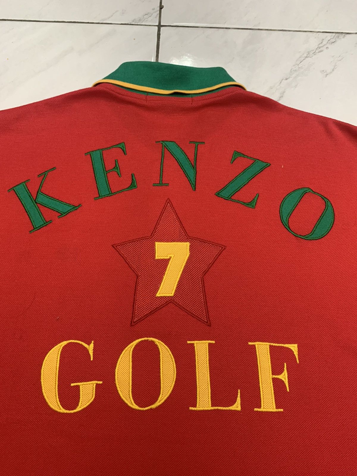 Kenzo Rare !!! Kenzo Golf polo shirt big logo mix colour Size US L / EU 52-54 / 3 - 5 Thumbnail