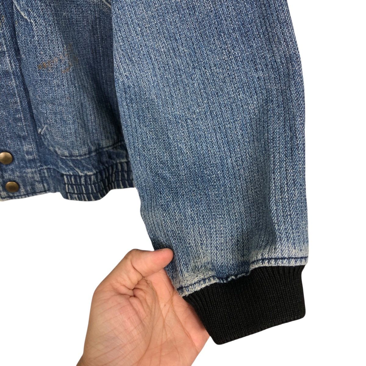 Japanese Brand 📌Vintage Denim Bomber Jacket Worker Big Born Issey Miyake Size US L / EU 52-54 / 3 - 16 Thumbnail
