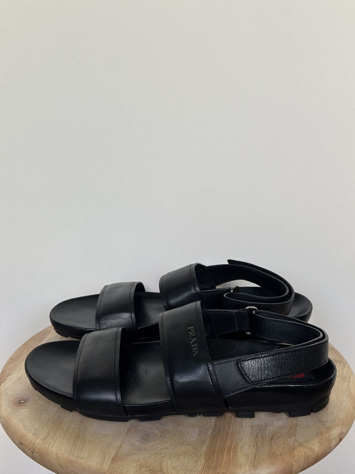 Prada Prada Leather sandals metal logo Size US 6 / IT 36 - 1 Thumbnail