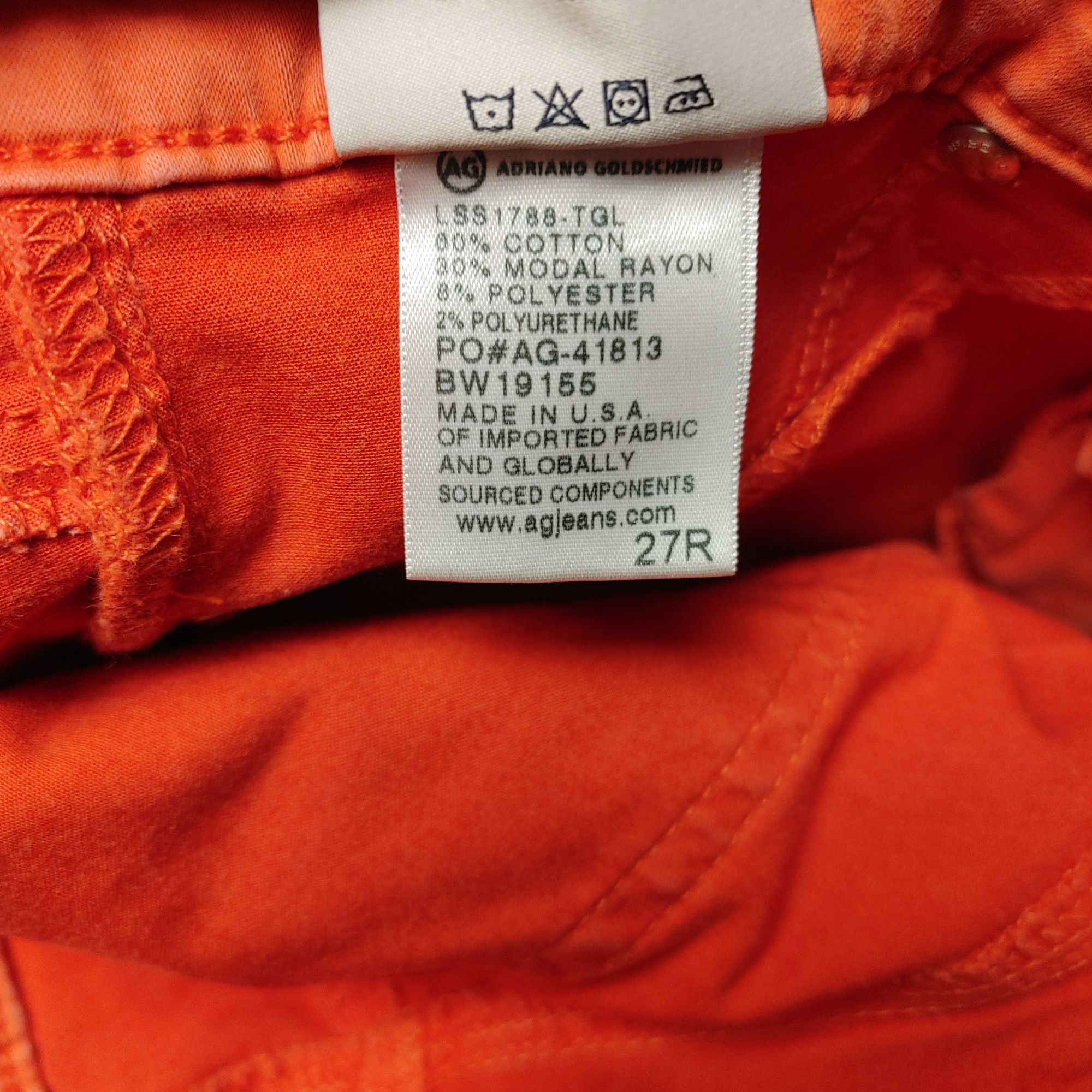 Other AG | Adriano Goldschmied Women's Orange Denim Mid Rise Skinn Size 27" / US 4 / IT 40 - 6 Thumbnail
