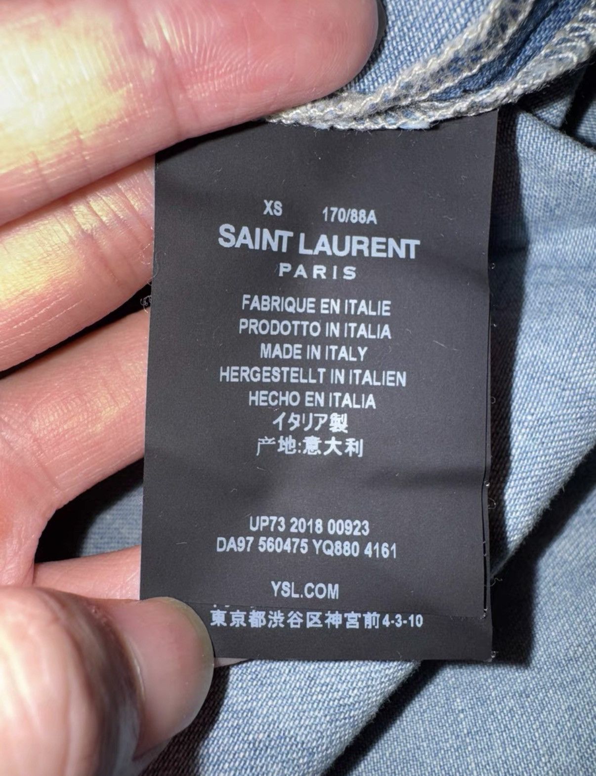 Saint Laurent Paris Saint Laurent (SLP) 19SS Runway Distressed Denim Hoodie Size US XS / EU 42 / 0 - 6 Thumbnail