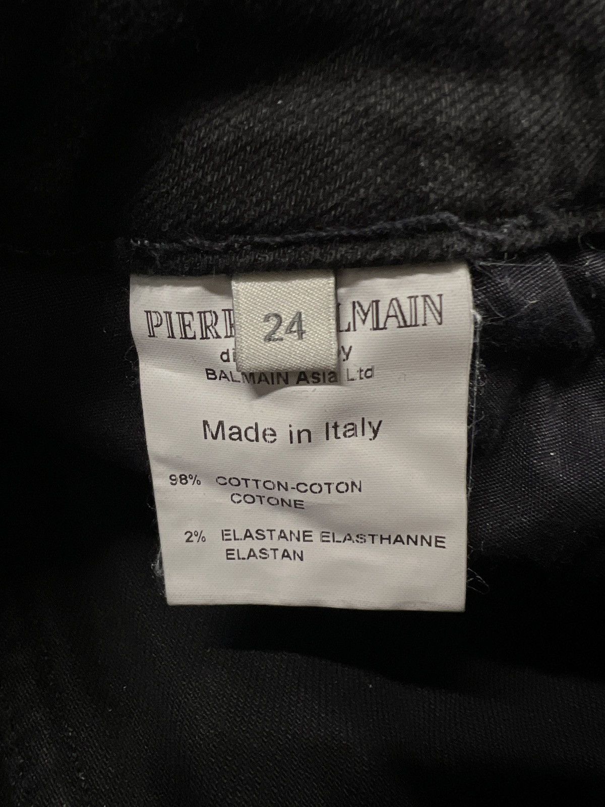 Balmain Women’s Balmain Bike Jeans Black Washed Distressed Pants Size 24" / US 00 / IT 34 - 9 Thumbnail