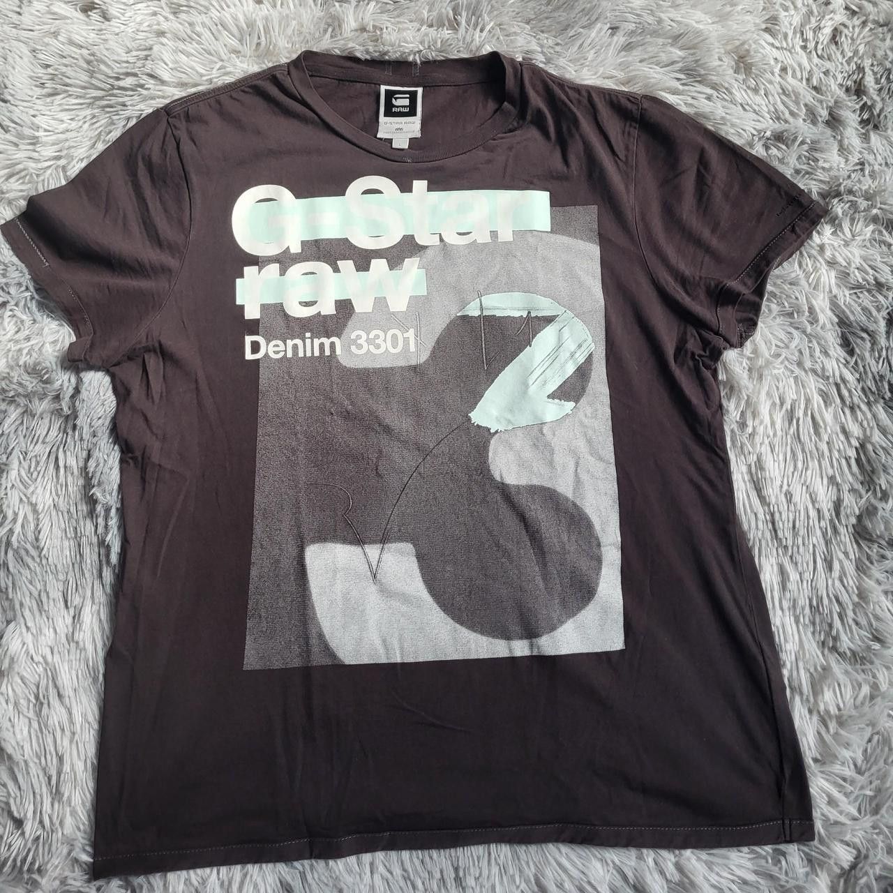 G-Star G-Star RAW Men's Grey and Brown T-shirt - Size L Size US L / EU 52-54 / 3 - 1 Thumbnail