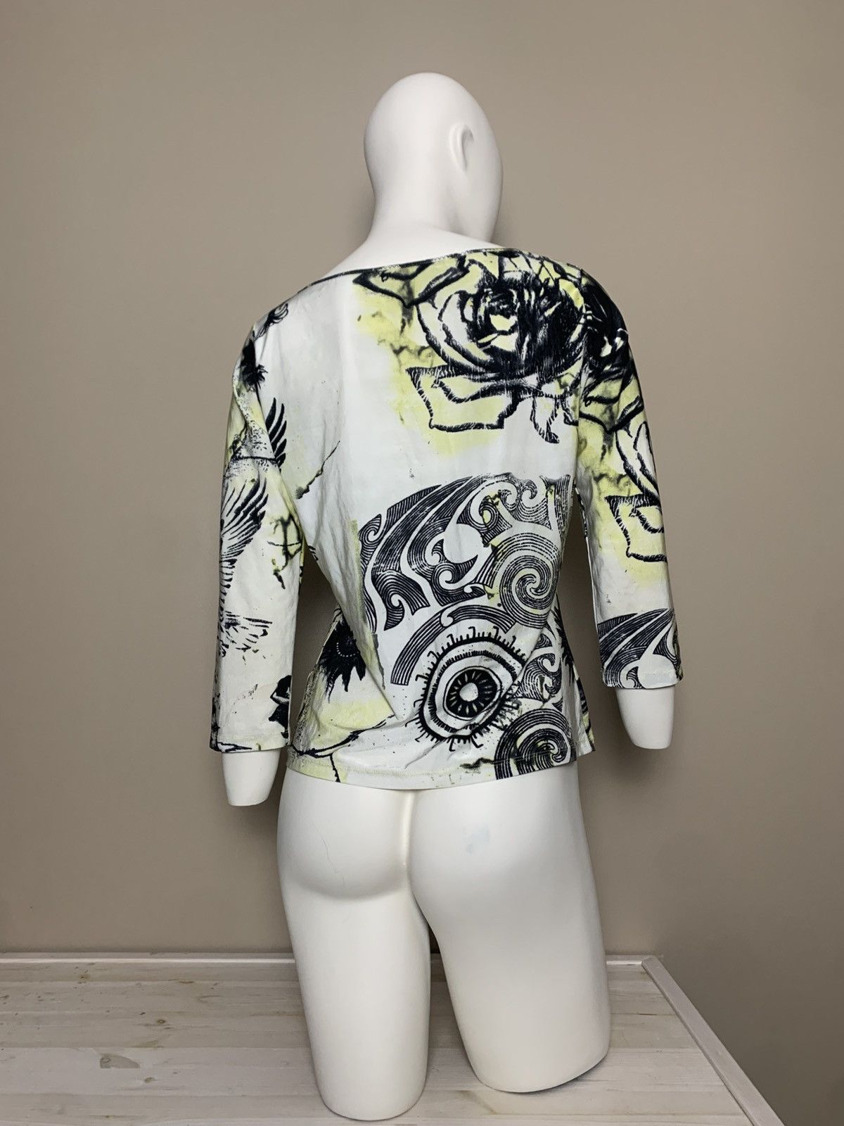 If Six Was Nine × Jean Paul Gaultier × Roberto Cavalli VINTAGE PRINTED ROBERTO CAVALLI TOP Y2K Size M / US 6-8 / IT 42-44 - 4 Thumbnail