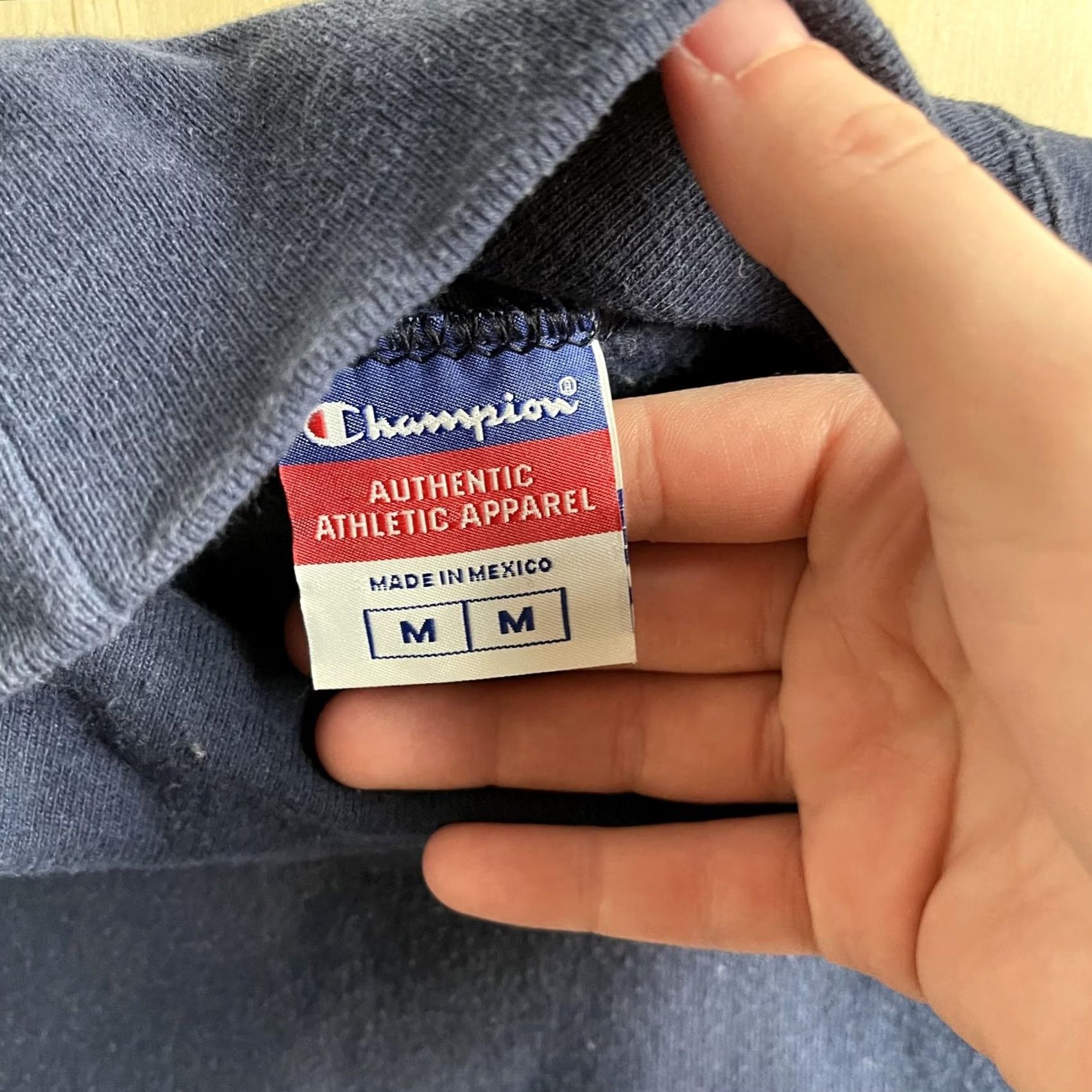 Champion VINTAGE Champion Sweatshirt Mens M Blue Fleece Mock Neck Pullover Size US M / EU 48-50 / 2 - 2 Thumbnail