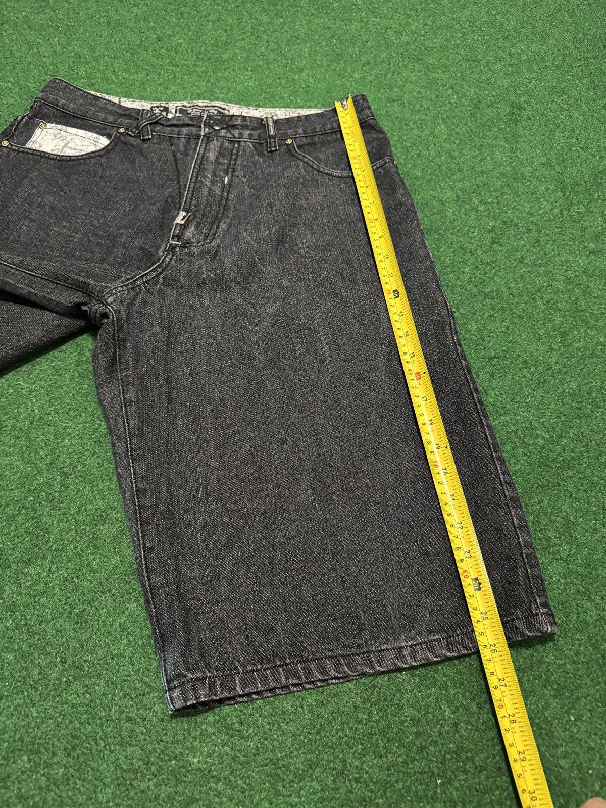 LRG Lrg Baggy Jort Hip Hop Grunge 34 Y2K Black 15” Denim Shorts Size US 34 / EU 50 - 9 Thumbnail