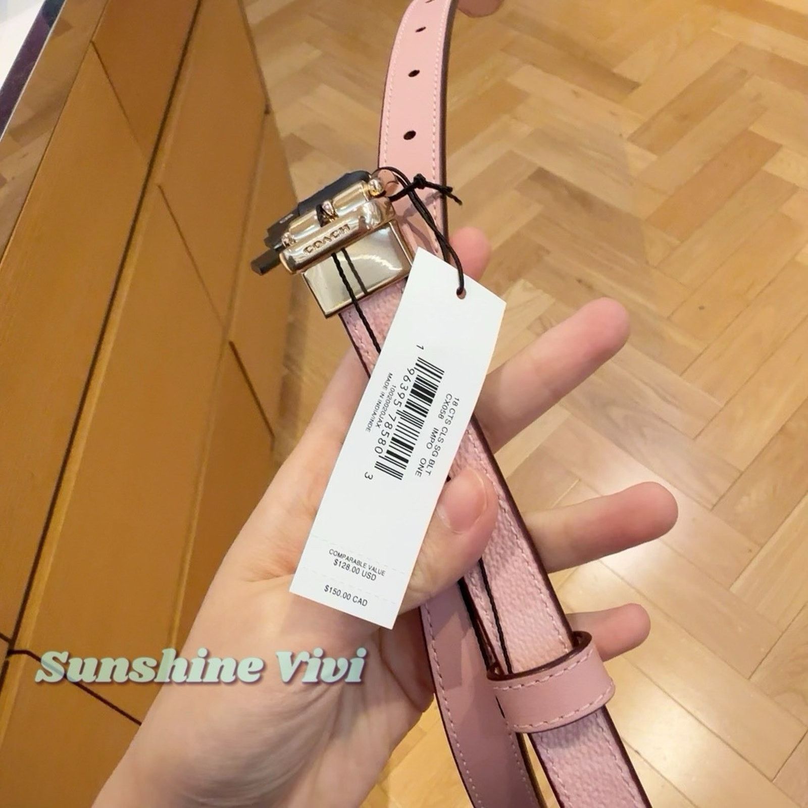 Coach NWT Coach Cut To Size Reversible Belt 18Mm CX058 Powder Pink Size ONE SIZE - 8 Thumbnail