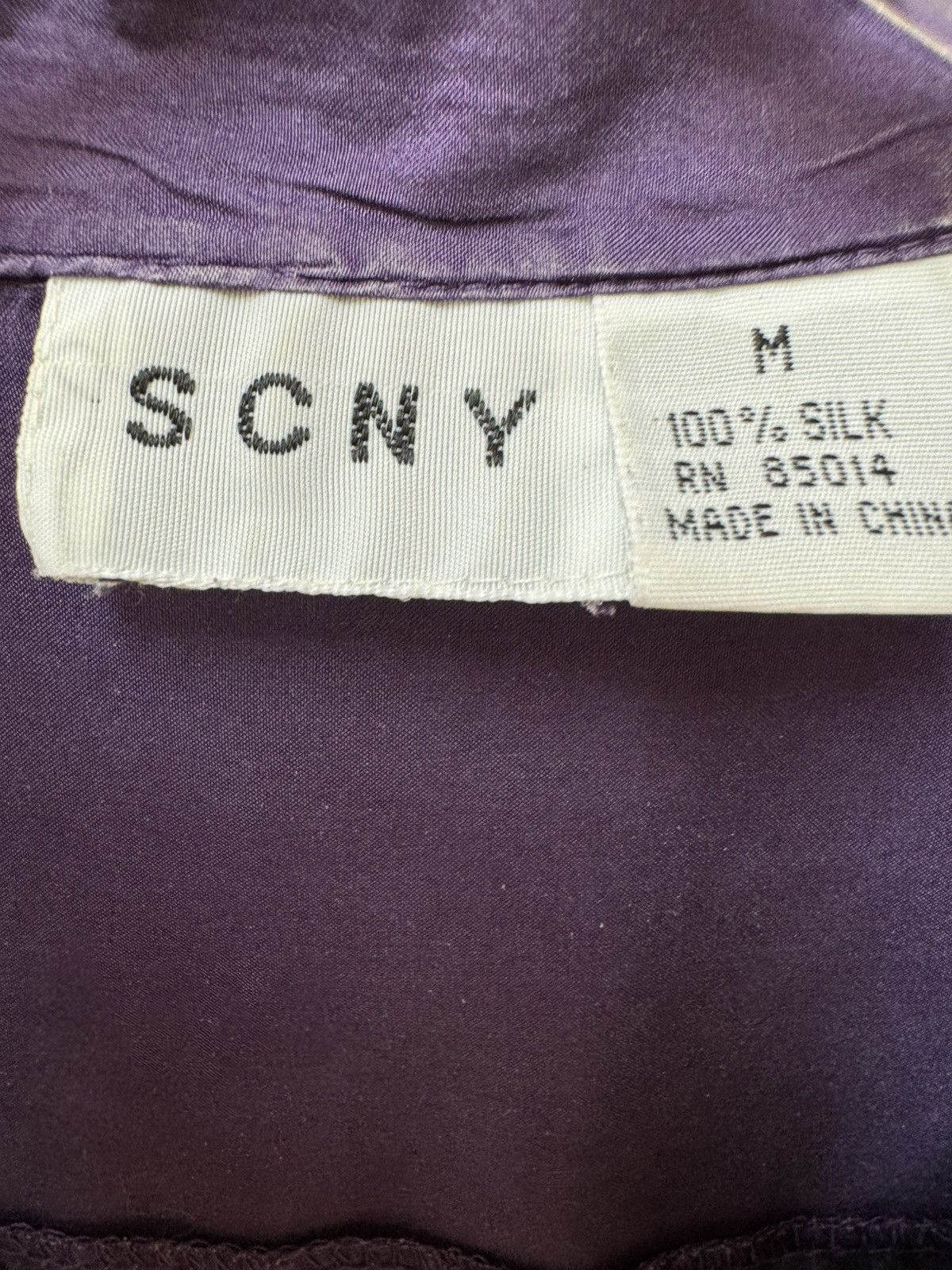 Vintage SCNY women’s vintage plum purple 100% silk long sleeve Size M / US 6-8 / IT 42-44 - 2 Thumbnail