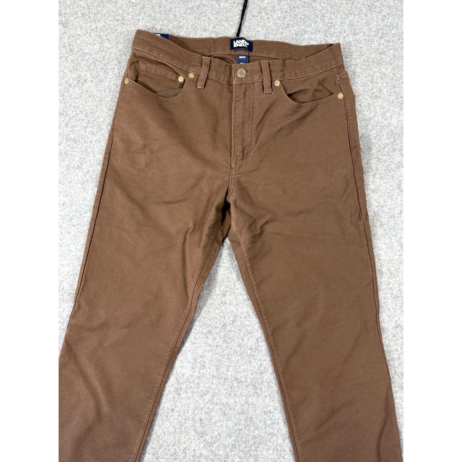 Lands' End Lands' End Knit Twill 5 Pocket Chino Pants Mens 30X30 Brown Stretch Straight NWT Size US 30 / EU 46 - 2 Thumbnail