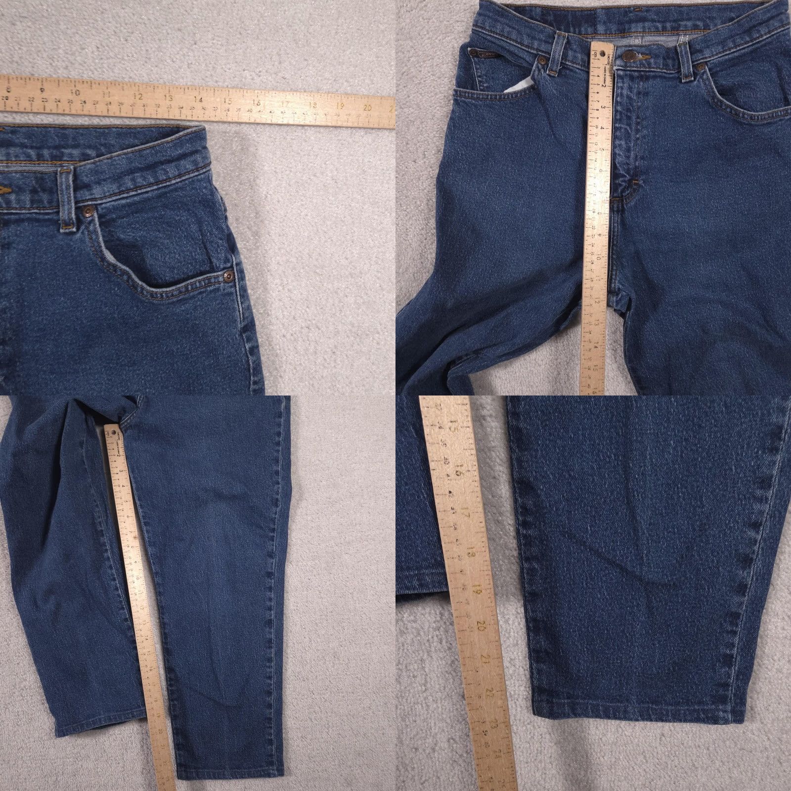 Vintage Riders Jeans Womens 10P Blue Medium Wash High Rise Mom Tapered Stretch Denim Jeans Women's Petite Slim Straight Pocket Logo Rise 10P 28in Inseam 23in Size 32" / US 10 / IT 46 - 8 Thumbnail