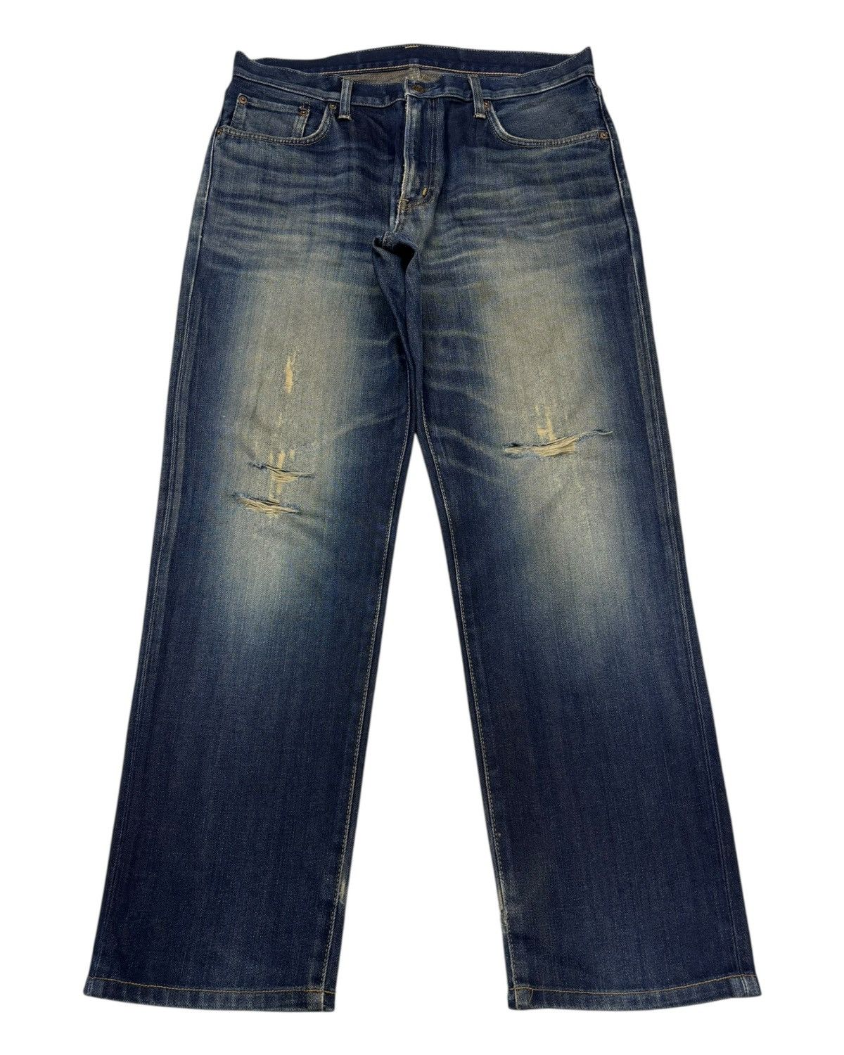 Kapital Edwin 504 Rusty Blue Baggy Jeans Distressed Denim Size US 36 / EU 52 - 1 Thumbnail