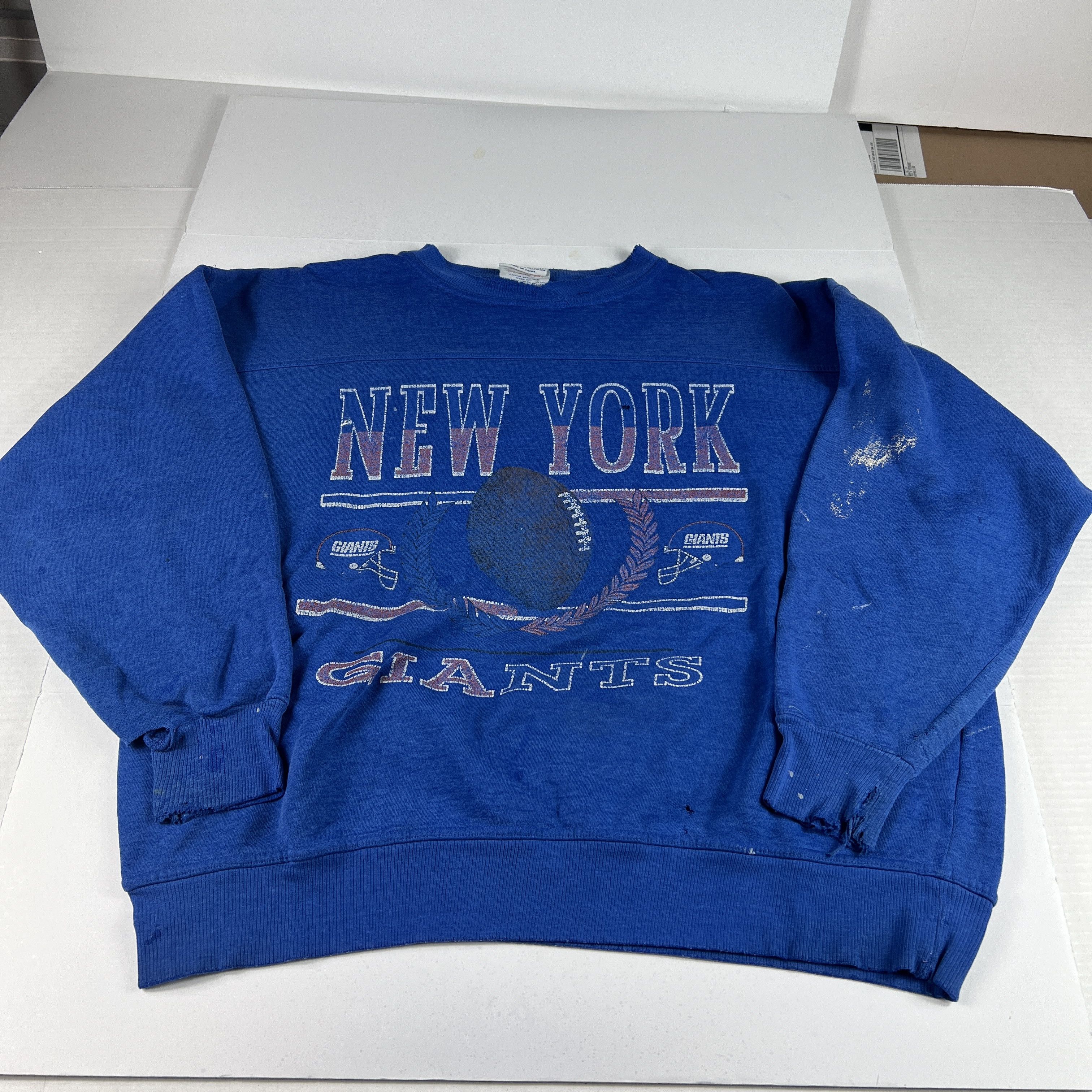 NFL × Vintage VTG 90s New York Giants Sweatshirt Faded Thrashed Crewneck Size US L / EU 52-54 / 3 - 1 Thumbnail