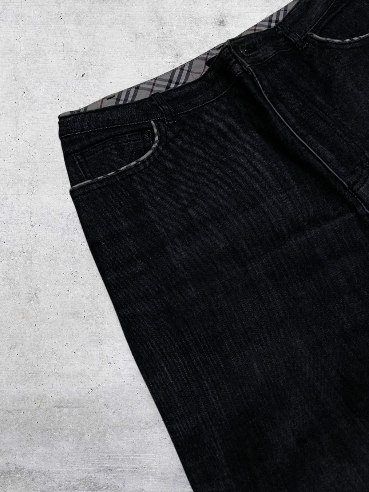Burberry VINTAGE BURBEERY DESIGNER DEEP INDIGO PLAID PATTERN DENIM Size US 30 / EU 46 - 8 Thumbnail