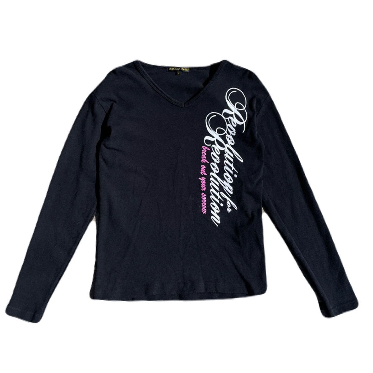 If Six Was Nine 2000s Japanese archive Vkei Poem V-neck Long Sleeve Tee Y2K Size US S / EU 44-46 / 1 - 3 Thumbnail