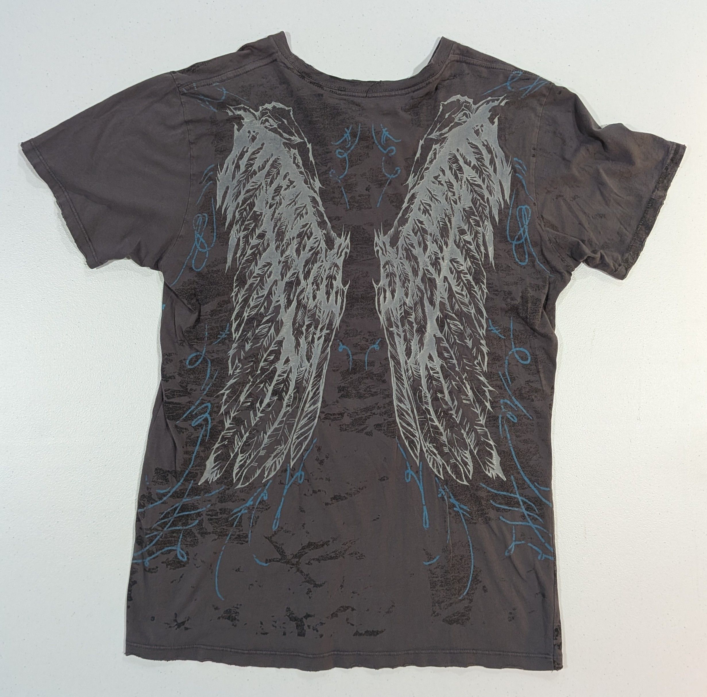 Roar Women's Roar Pre-Distressed Cyber Grunge Angel Wings Tee Size L / US 10 / IT 46 - 3 Thumbnail