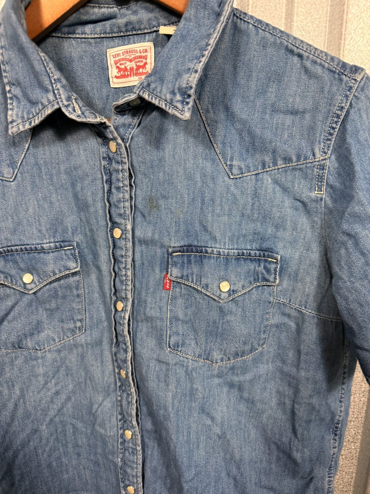 Levi's Vintage Clothing Vintage Levis Western Denim Pearl Snap Button Up Shirt Size US M / EU 48-50 / 2 - 8 Thumbnail