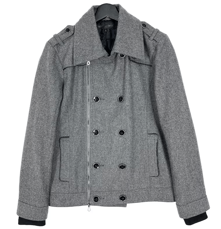 In The Attic Wool Zip Double Breasted Jacket Gray Size Medium Size US S / EU 44-46 / 1 - 1 Thumbnail